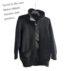 Torrid Black Zip-Up Sweater